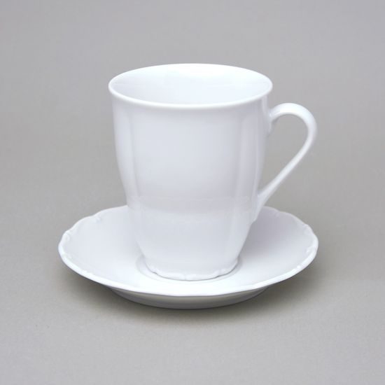 Verona white: Mug tall 320 ml + saucer 15 cm, G. Benedikt 1882, bottom sign