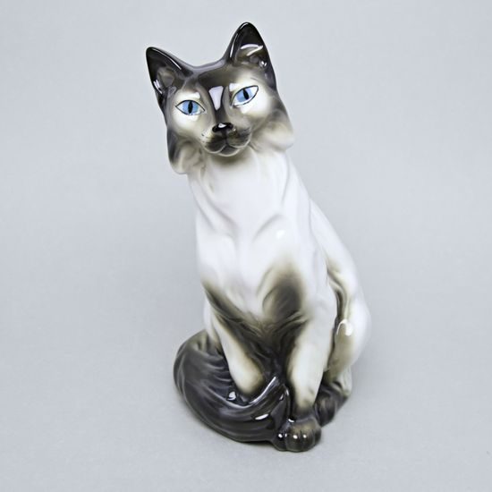 Cat 22,5 x 17 x 34 cm, Porcelain Figures Duchcov