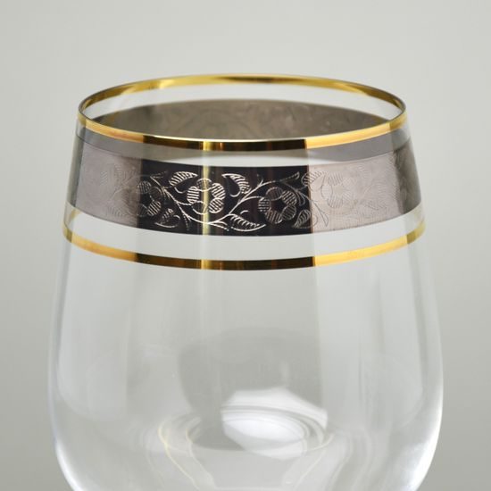 Claudia 340 ml, GOLD-PLATINUM, wine glass, 1 pcs., Crystalex CZ