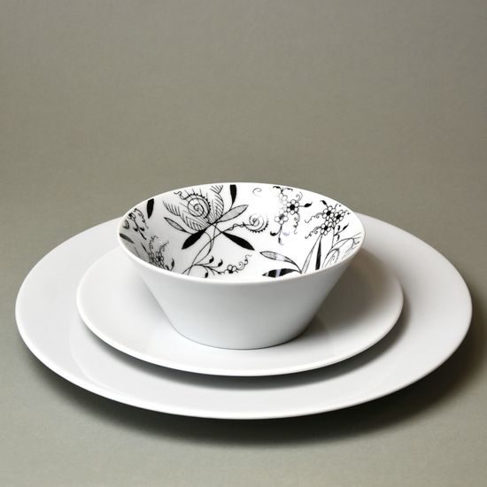 Bohemia black: Dining set 12 pcs., design by Jiri Pelcl, Cesky porcelain a.s.