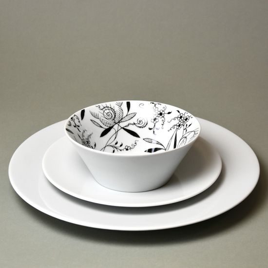 Bohemia black: Talířová sada pro 4 osoby, design Jiří Pelcl, černý cibulák, Český porcelán a.s.