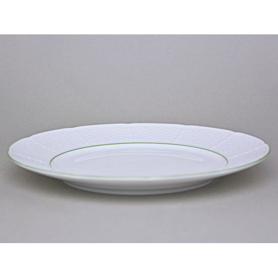 7047703: Dinner plate 26 cm, Thun 1794, karlovarský porcelán, NATÁLIE light green lines