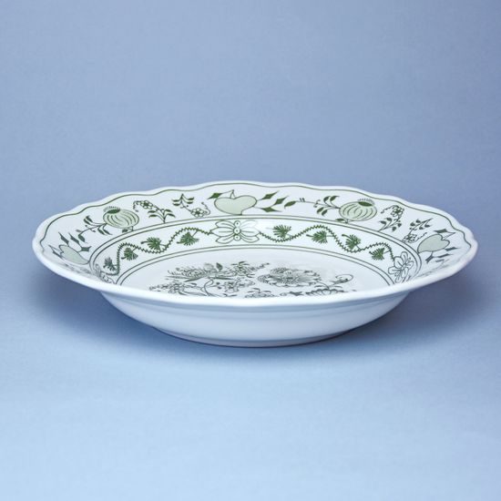 Plate deep 24 cm, (Second Quality) Green Onion Pattern, Cesky porcelan a.s.