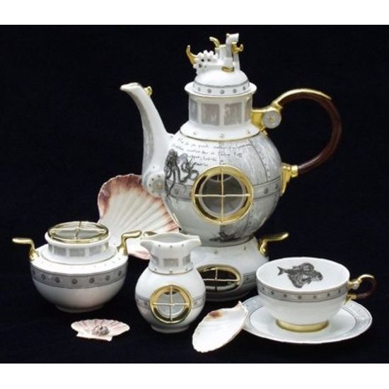 Tea set for 6 persons Jules Verne, Thun Studio, Luxury Porcelain