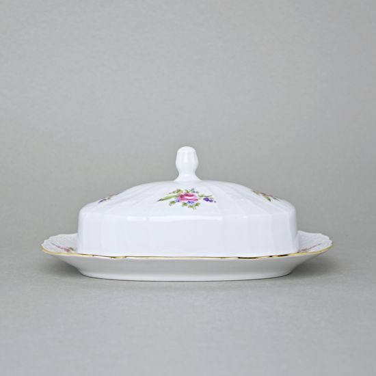 Butter dish 250 g, Thun 1794 Carlsbad porcelain, BERNADOTTE Meissen Rose
