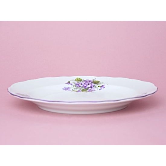 Talíř mělký 24 cm, fialky, Český porcelán a.s.