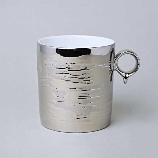 RESET, Hrnek / šálek čaj 370 ml, Titanová platina, design Tomáš Vrána, Český porcelán a.s.