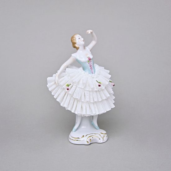 Dancer With Lace, Kurt Steiner, 19 x 11,5 x 9 cm, Porcelain Figures Unterweissbacher