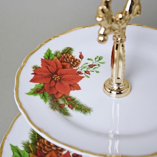 Cake stand 2-pcs. 22 cm, Ofelie Christmas, Thun 194 karlovarský porcelán