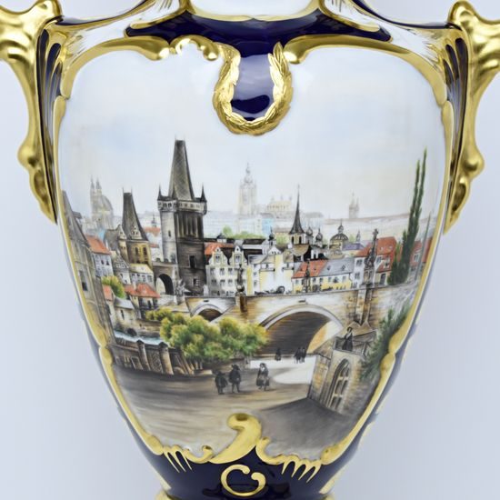 Decorative vase Praha (Prague) 60 cm, Haas and Czjzek, hand painted by Radka Vidímová