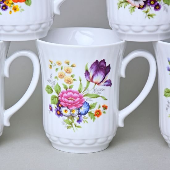 Mug Derby 250 ml, set 6 pcs., colorful flowers, Český porcelán a.s.