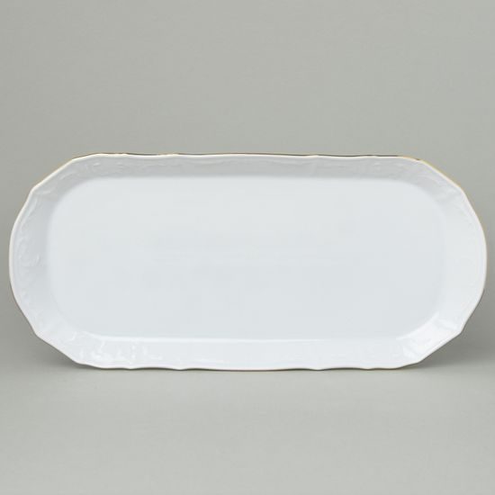 Platter 37 cm, Thun 1794 Carlsbad porcelain, BERNADOTTE gold line