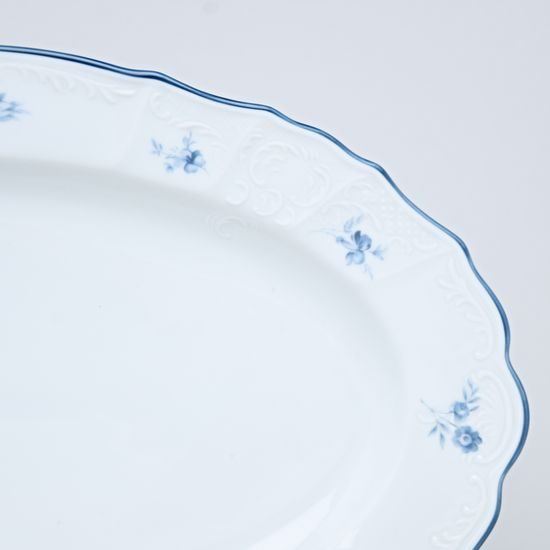 Bowl oval 36 cm, Thun 1794 Carlsbad porcelain, BERNADOTTE blue flower