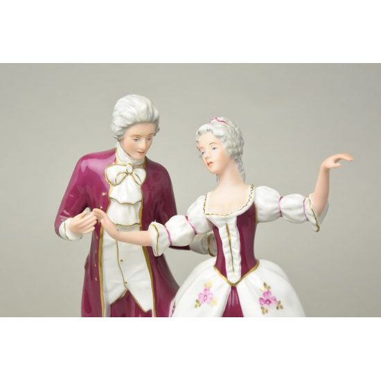 Taneční pár rokoko 16 x 13 x 23 cm, Purpur, Porcelánové figurky Duchcov (2.j.)