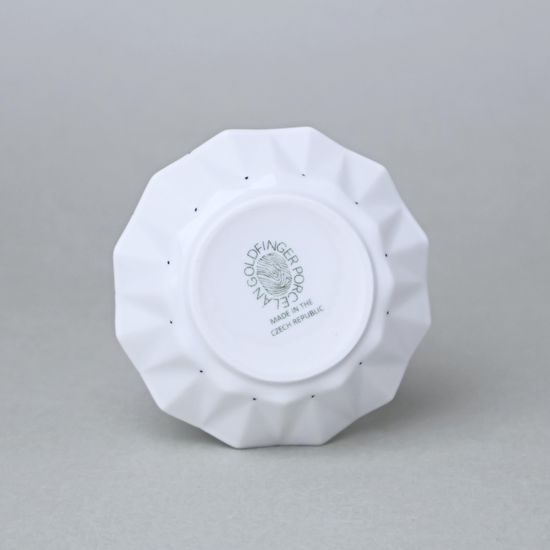 Vase mini Diamond White (shape 1), White + Black Dots, 13 cm, Goldfinger Porcelain