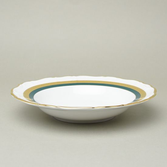Talíř hluboký 23 cm, Marie Louise 8800501 zlato + zelená, Thun 1794 a.s.