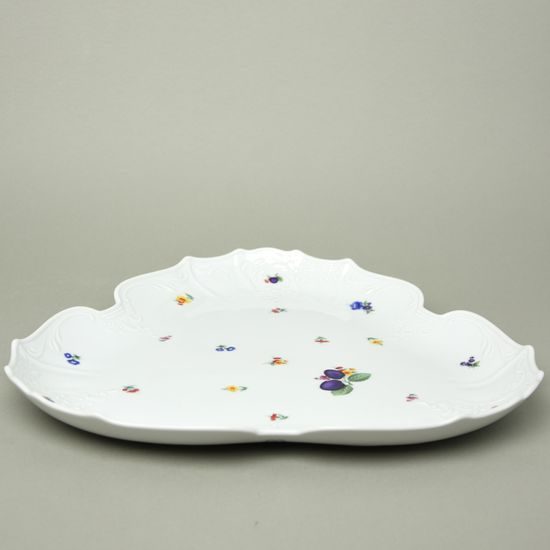 Mísa (podnos) 3-hranný 33 cm, Thun 1794, karlovarský porcelán, BERNADOTTE švestky a květy