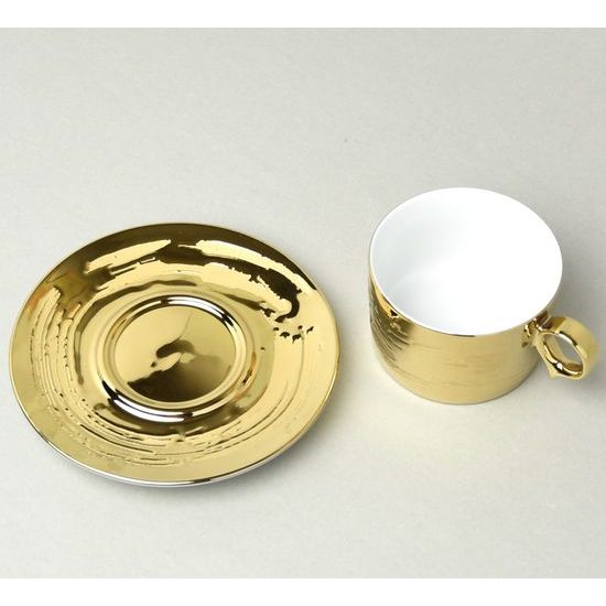 RESET, Šálek a podšálek Cappuccino 200 ml, Titanové zlato, Český porcelán a.s.