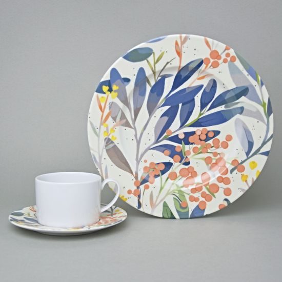 Snídaňová sada: šálek 240 ml a podšálek 16 cm + mělký talíř 26 cm, Nature - Rownberries, G. Benedikt 1882