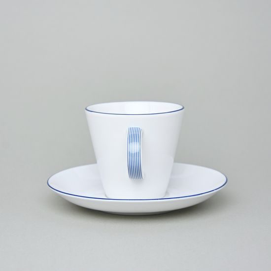 Coffee cup and saucer 220 ml, Thun 1794 Carlsbad porcelain, Tom blue