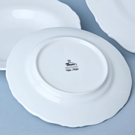 Plate Set for 6 people (25, 23, 19), Ophelia White with bottom sign, Thun 1794