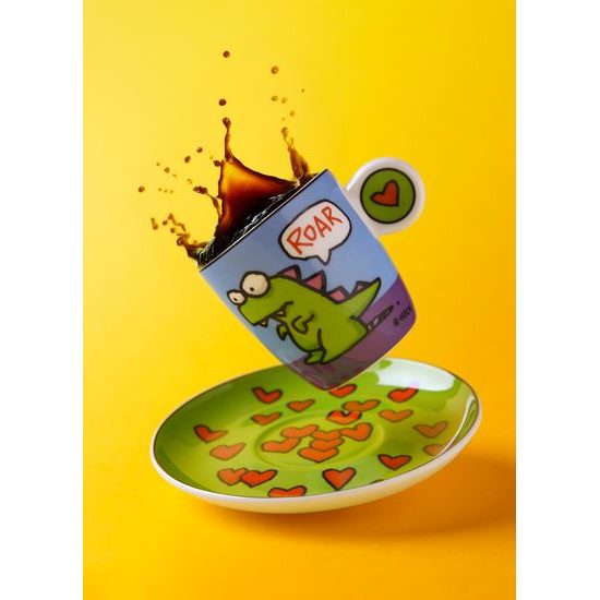 Espresso šálek a podšálek Roar 100 ml, jemný kostní porcelán, Ed Heck, Goebel