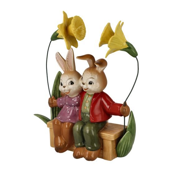 Figurka zajíčků Náš malý svět 15 / 7 / 18,5 cm, kamenina, Goebel