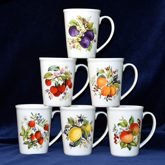 Mug Erin 12 cm 0,42 l, Fruits 6 pcs., Český porcelán a.s.