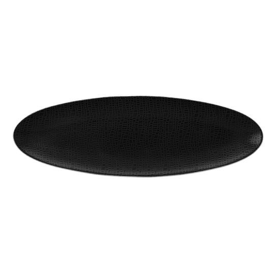 Bowl dish oval flat 35x12 cm, Glamorous Black 25677, Seltmann Porcelain