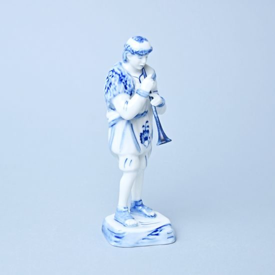 Shepherd with a whistle, 18 x 7 x 7 cm, Original Blue Onion Pattern
