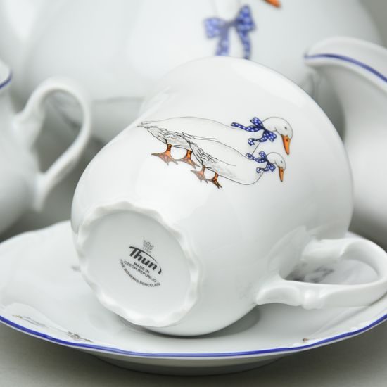 Constance husy, Čajová sada pro 6 osob, Thun 1794, karlovarský porcelán