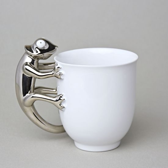 Mug ZOO Chameleon 400 ml, PLATINUM, 12 cm, Goldfinger porcelain