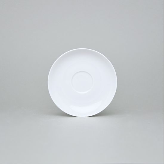 Podšálek 125 mm, Thun 1794, karlovarský porcelán, TOM bílý, nedekorovaný