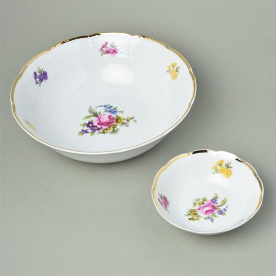 Kompotová souprava pro 6 osob, Natálie růže, Thun 1794, karlovarský porcelán