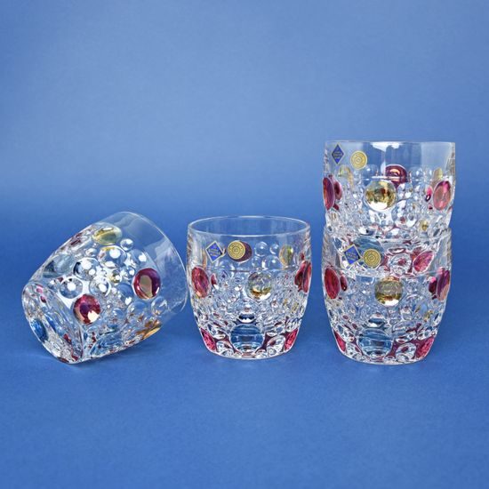 Sklenička na whisky Lisboa .... barevná křišťálová, Jihlavské sklárny Bohemia 1845