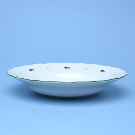 Talíř hluboký 24 cm, Verona modré kvítí + zelená, G. Benedikt 1882