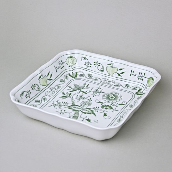 Salad dish square 24 cm, Green Onion Pattern, Cesky porcelan a.s.