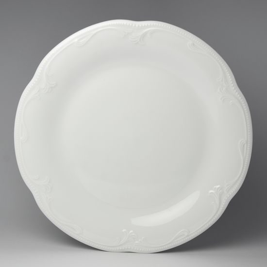 Rubin: Mísa 30 cm mělká kulatá/koláčový talíř, královský porcelán Tettau