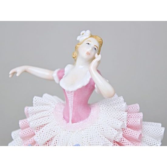 Dancer with lace 7 x 6,5 x 15 cm, Kurt Steiner, Porcelain Figures Unterweissbacher