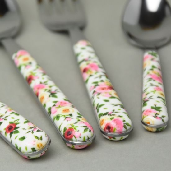 24 pcs. cutlery set, BISTROT Roses collection, decor 14014, NEVA