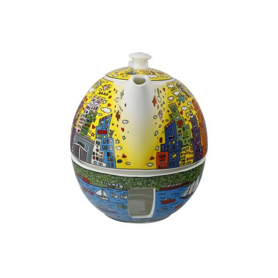 Teapot with warmer My New York City Sunset 1,2 l, fine bone china, J. Rizzi, Goebel