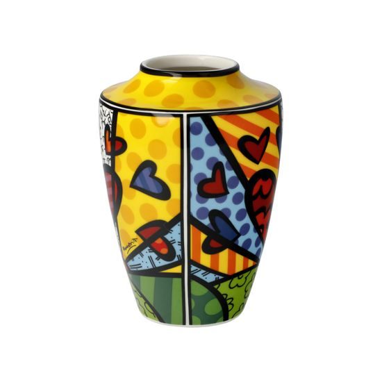 Vase miniature Romero Britto - A New Day 8,5 / 8,5 / 12,5 cm, porcelain, R. Britto, Goebel