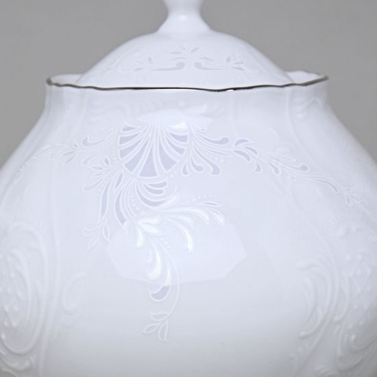 Tea pot 1,2 l, Thun 1794 Carlsbad porcelain, BERNADOTTE frost, Platinum line