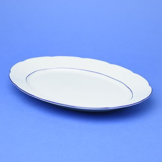 Natálie modré linky: Mísa oválná 32 cm, Thun 1794, karlovarský porcelán