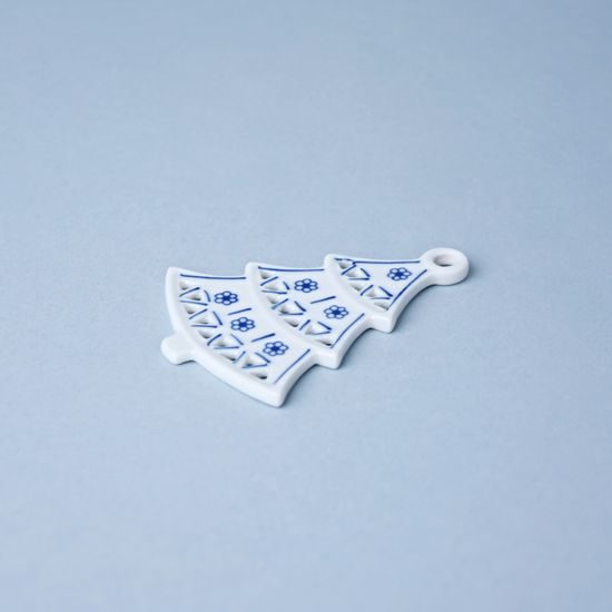 Christmas decoration - tree perforated 8,5 cm, Original Blue Onion Pattern