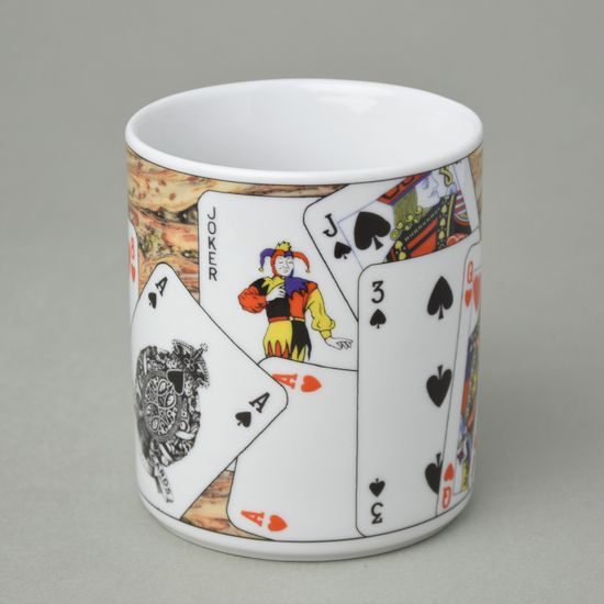 Mug Big 0,47 l, Cards, Thun 1794 Carlsbad porcelain