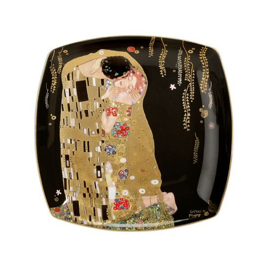 Talíř dezertní 21 x 21 cm, porcelán, Polibek, G. Klimt, Goebel