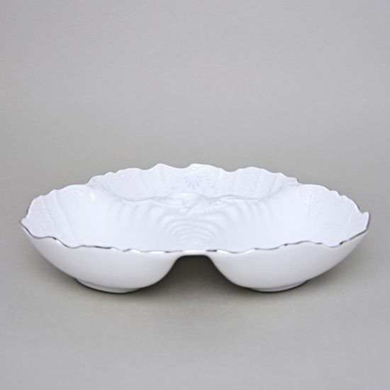 Bowl cabaret 30 cm, Thun 1794 Carlsbad porcelain, BERNADOTTE frost, Platinum line