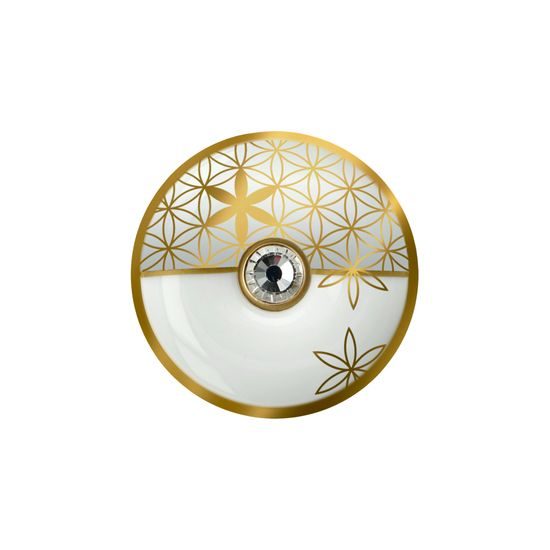 Brooch Flower of Life white, 5 / 5 / 1 cm, porcelain, Jin - Jang, Goebel