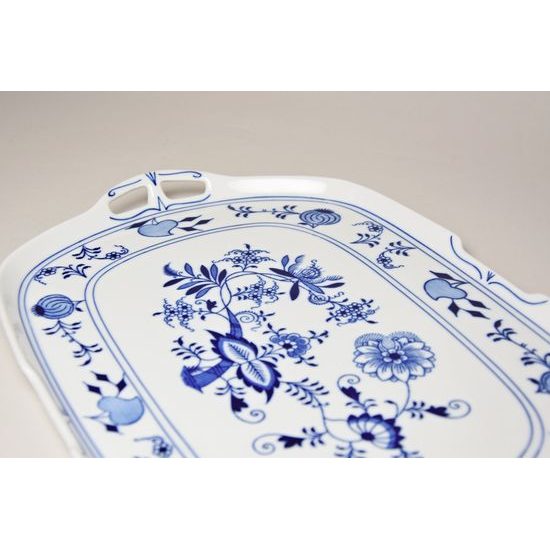 Platter with handles 38,0 x 24,5 cm, Original Blue Onion Pattern